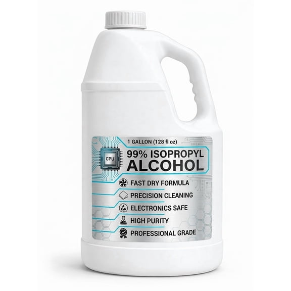 99% Isopropyl Alcohol (IPA), 2 Gallons - Multi-Surface Cleaning and Degreasing Solvent