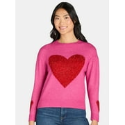 99 JANE STREET Women's Heart Pullover Sweater, Midweight, Sizes XS-XL