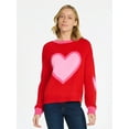 thumbnail image 1 of 99 Jane Street Women's and Women's Plus Valentines Heart Sweater, Midweight, Sizes XS-4X, 1 of 5