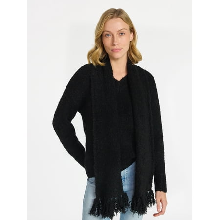 99 Jane Street Women's and Women's Plus Boucle Sweater and Scarf Set, Midweight, 2-Piece, Sizes XS-4X