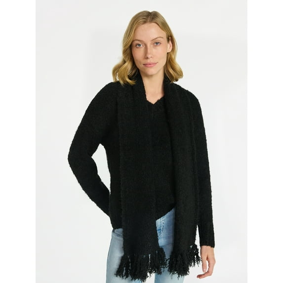 99 Jane Street Women's and Women's Plus Boucle Sweater and Scarf Set, Midweight, 2-Piece, Sizes XS-4X