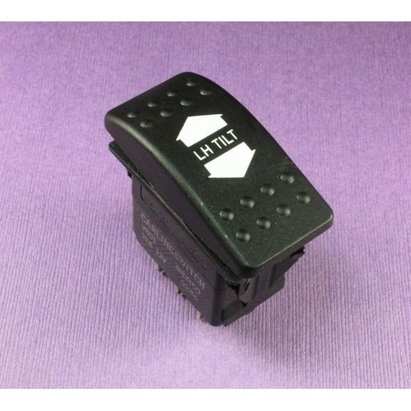 #99) MOMENTARY LH Tilt Rocker Switch SPDT 20A 12VDC (ON) Off (ON), V8D1