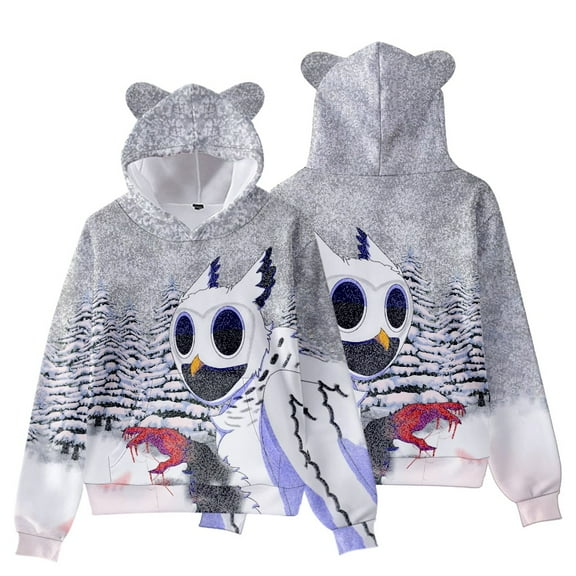 99 Nights In The Forest 3D Figure Printed Hoodie Kids Funny 99 Nights In The Forest Cat's Ear Shaped Sweatshirt