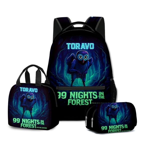 99 Nights In The Forest Backpack Lunch Bag and Pencil Case 3Pcs Set 99 Nights In The Forest Casual Daypacks - L Size/17in
