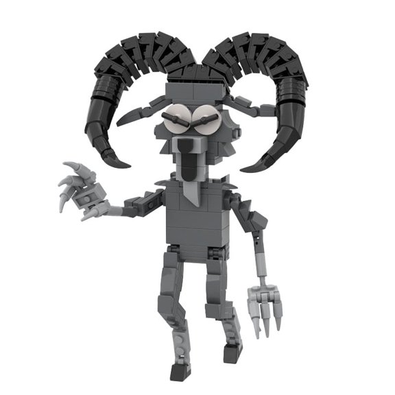 99 Nights in The Forest - Goat-Head Monster Building Blocks Figure, 8.19 Inch Game-Inspired Creature, Collectible Desktop Decor for Gamers