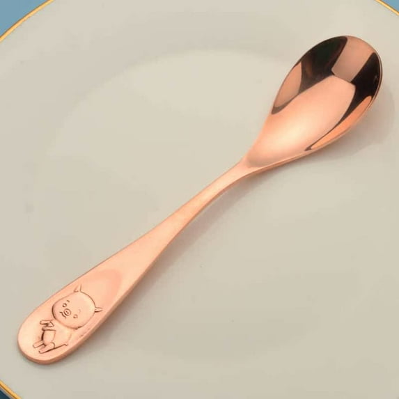 99.% Pure Copper Spoon, Rice Spoon, Soup Spoon, Copper Tableware,12 Zodiac Spoon, Length:6.4'' Width:1.37''