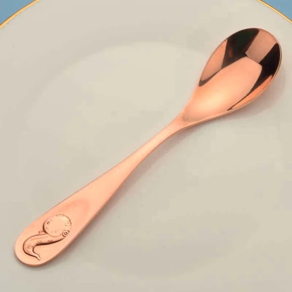 99.% Pure Copper Spoon, Rice Spoon, Soup Spoon, Copper Tableware,12 Zodiac Spoon, Length:6.4'' Width:1.37''