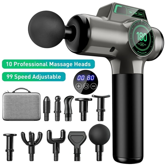 Cshidworld 99 Speed Massage Gun, Deep Tissue Percussive Back Massager Device for Pain Relief, Muscle Massager with 10 Replacement Attachments for Massagers for Neck and Back