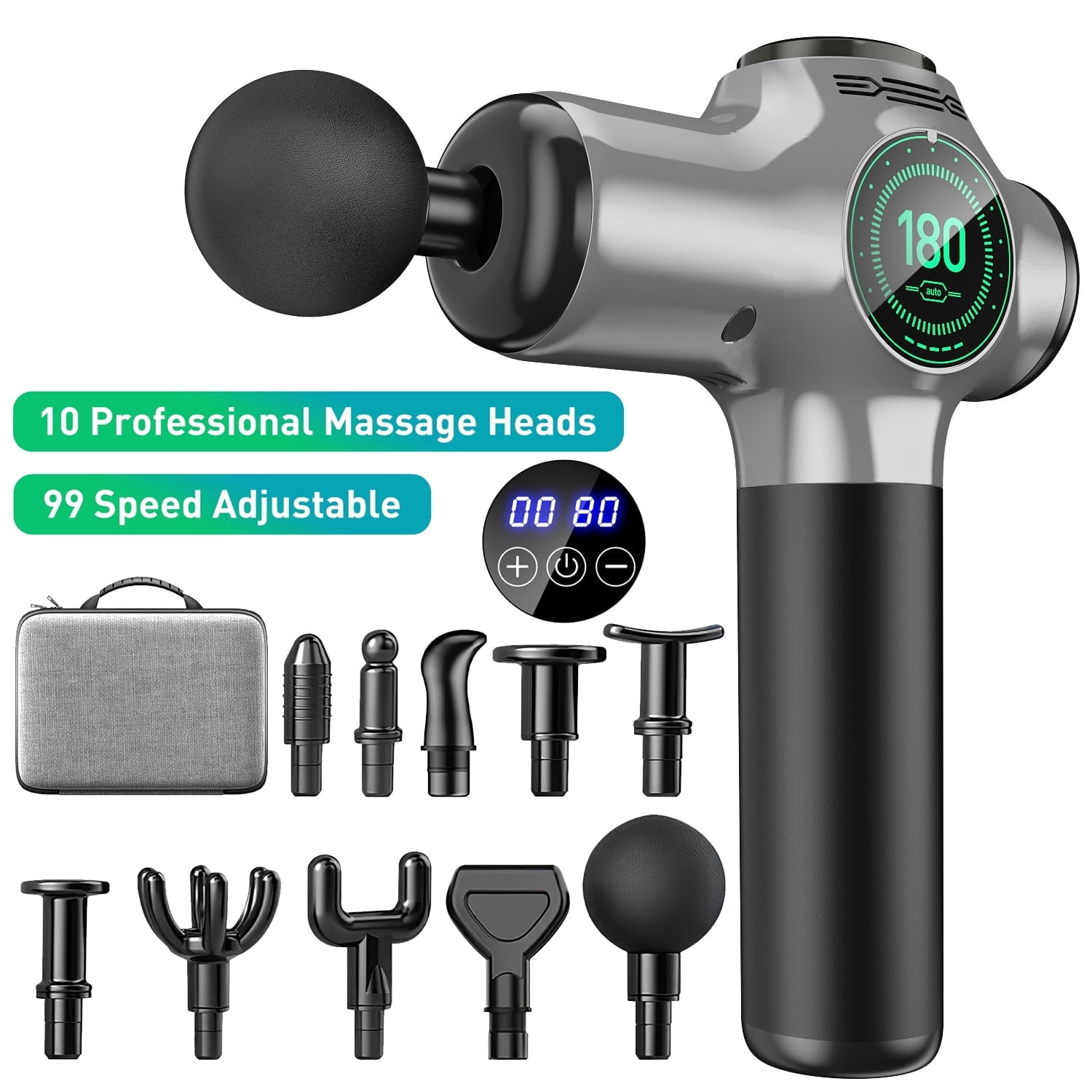 99 Speed Massage Gun, Deep Tissue Massager with 10 Attachments, Quiet