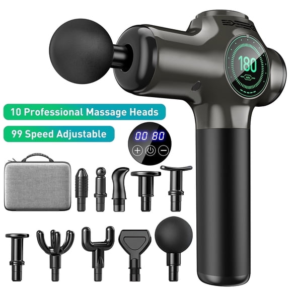 Cshidworld 99 Speed Massage Gun, Upgrade Deep Tissue Muscle Massage with 10 Massage Heads & Silent Brush Motor, Percussion Pain Relief Guns for Athletes, Treatment, Relax