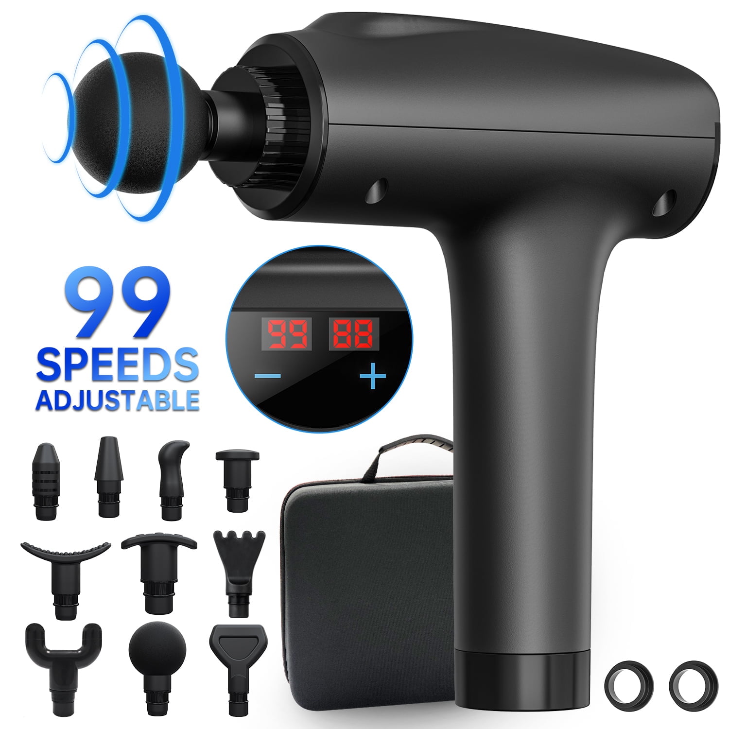 99 Speed Muscle Massage Gun, Deep Tissue Muscle Massager for Pain Relief, Handheld Electric Body Massager Sports Drill Portable Super Quiet Brushless Motor - image 1 of 7