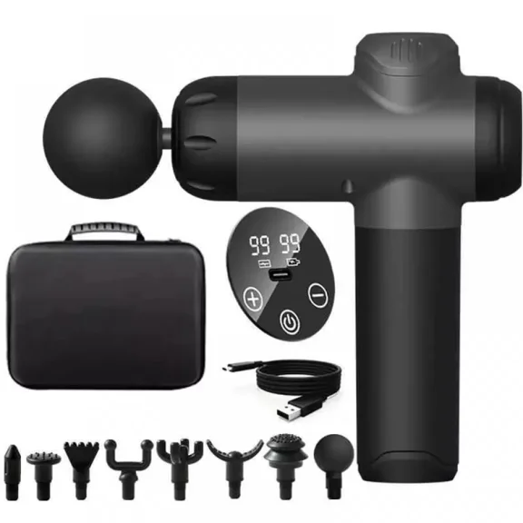 99 Speeds Massage Gun 8 Heads Deep Tissue Handheld Muscle Percussion Massager