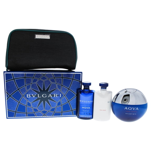 ($99 Value) Bvlgari Aqua Atlantique Cologne Gift Set for Men, 4 Pieces