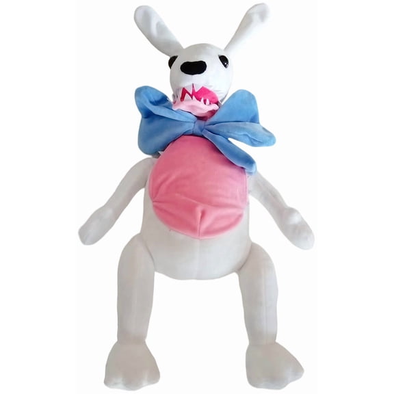 99 nights in the forest Evil Bunny Plush, 99 nights in the forest Stuffed Animals, Soft White Long Eared Cushion Ornament for Living Room Sofa and Daily Household Decoration
