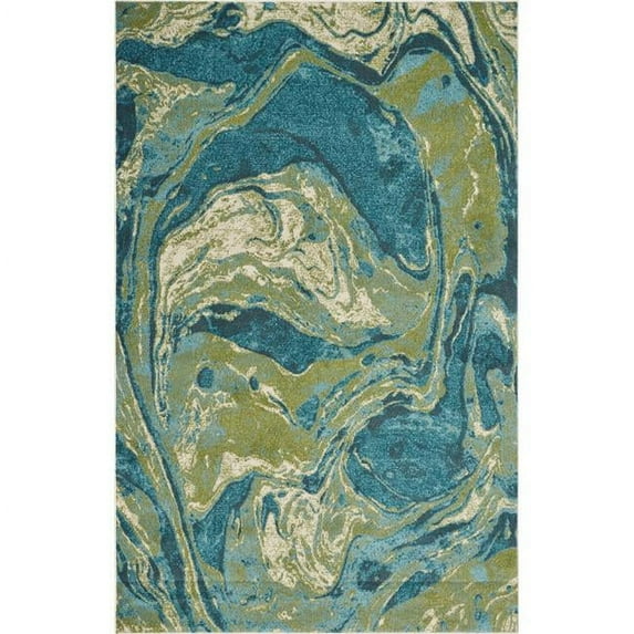 99 x 122 in. Teal Polypropylene Rug