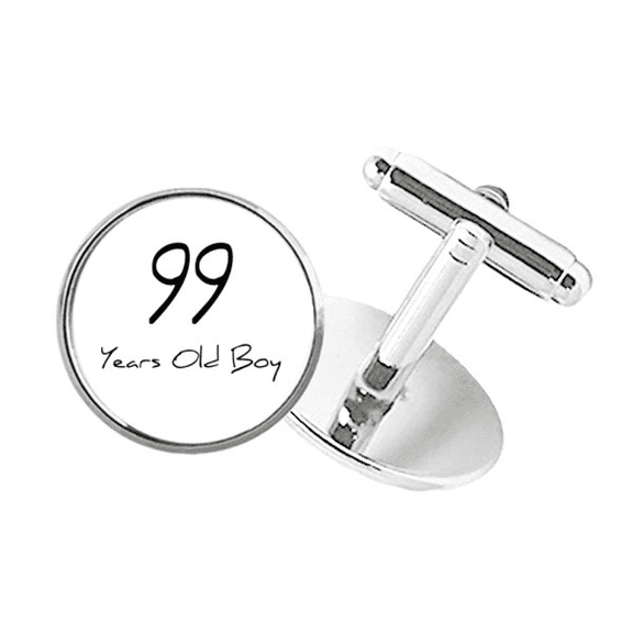99 years old Boy Age Longevity Round Button Cuff Clip Stud Cufflinks