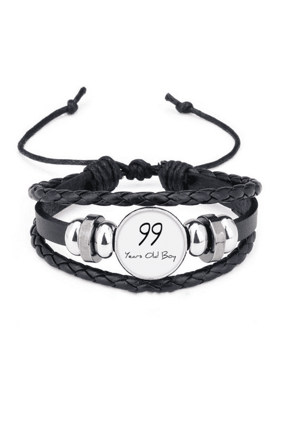 99 years old boy age longevity bracelet braided leather woven wristband