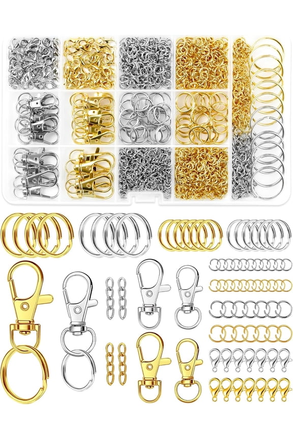 990 Pcs Metal diy Keychain Making Kit Key Chain Making Tools Supplies Maker Kit for Craft