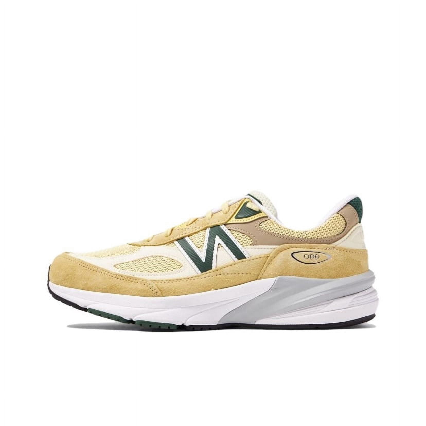 990 V6 retro sports shock-absorbing wear-resistant low-top leisure running shoes for men and women yellow U99OTE6