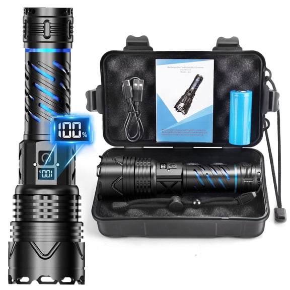 Juyafio Rechargeable Flashlight, High Lumen,5 Light Modes, USB-C Fast Charging, Waterproof Portable Flashlight for Camping, Emergency, Home and Outdoor Use