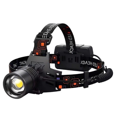 990000 Lumen LED Rechargeable Headlamp, 60H Long Battery Life Head Lamp with 5 Modes & IPX7 Waterproof & Zoomable, 120° Adjustable Head Light for Adults, Outdoor, Camping, Hardhat