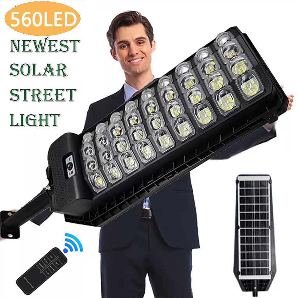 9900000LM Solar LED Street Light With Remote – Dusk To Dawn Motion Sensor – IP67 Waterproof – 10 Year Warranty