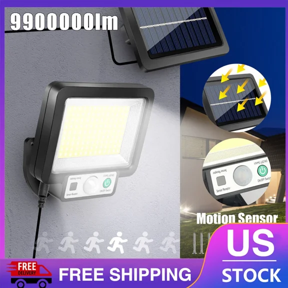 9900000Lm Led Solar Street Lights Security Flood Lamp Motion Sensor Outdoor Wall