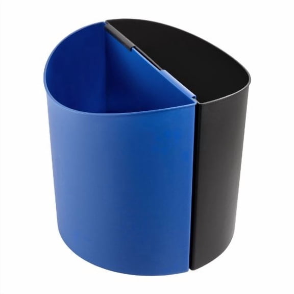 9928BB Desk-Side Waste Recycling Receptacle, 7-Gallon, Black and Blue