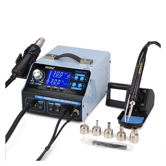 992DA+ Soldering Station 4 In 1 Hot Air Station LCD Anti-static Smoking Electric Soldering Iron Kit 780W Welding Station
