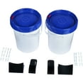 99395 Two 5 Gallon Heavy Duty HDPE Pails; Screw Lid; Wall Hung