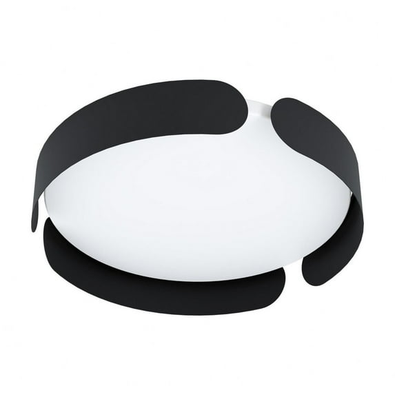 99621A-Eglo Lighting-Valcasotto - 24W 1 LED Flush Mount In Transitional Style 3 Inches Tall and 13.75 Inches Wide-Black Finish