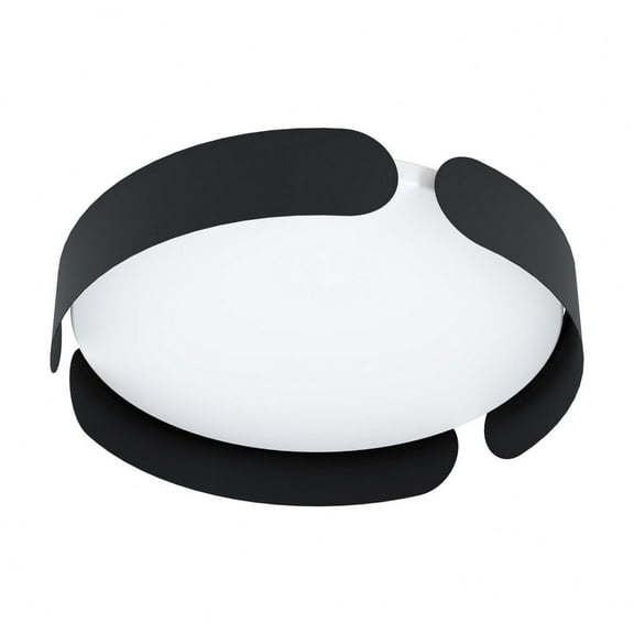 99621A-Eglo Lighting-Valcasotto - 24W 1 LED Flush Mount In Transitional Style 3 Inches Tall and 13.75 Inches Wide-Black Finish