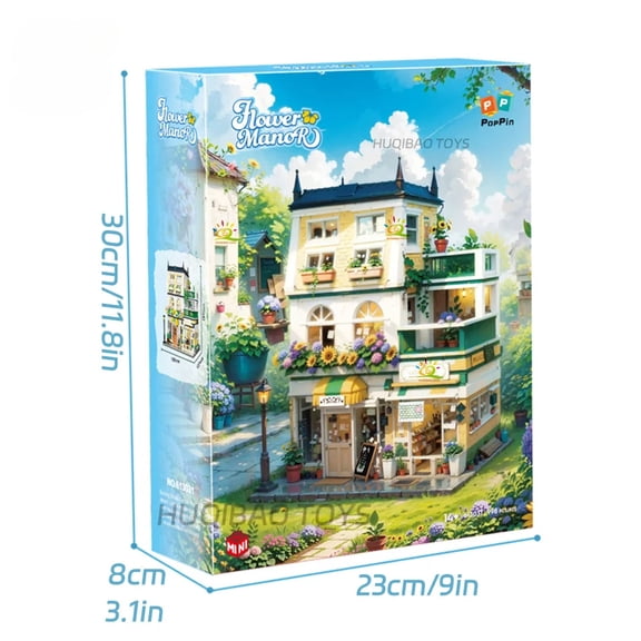 997PCS Mini Garden Hotel Model Building Blocks City Street House Construction Micro Bricks Display Toys Children Adult