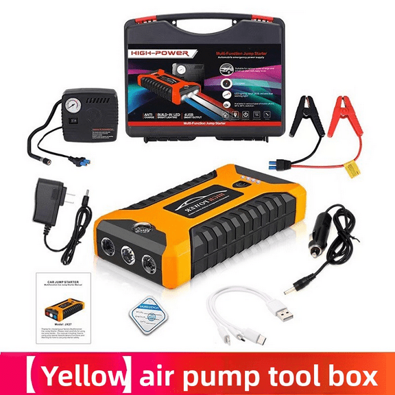 99800mAh Car Jump Starter with Air Compressor Power Bank LED Light and USB Fast Charging for SUV Truck Motorcycle