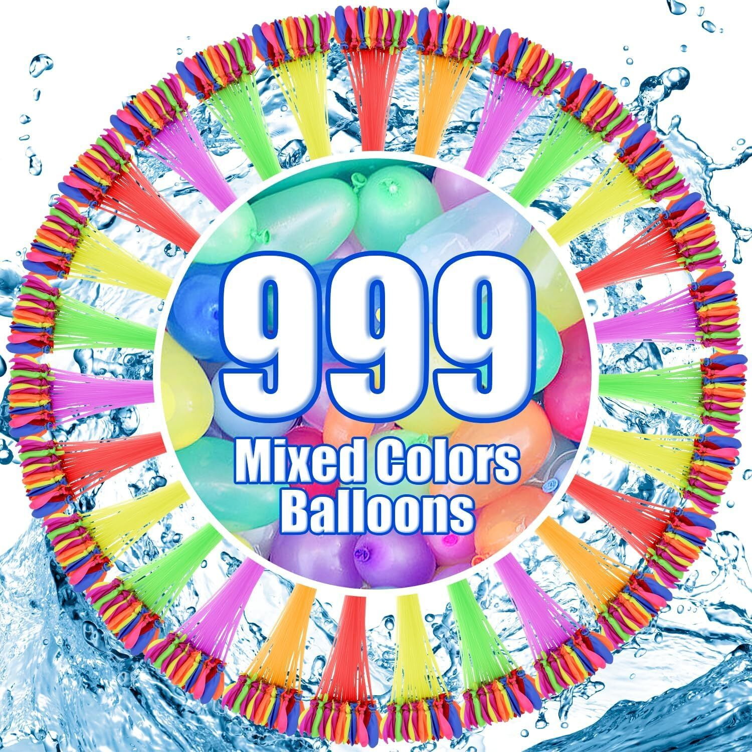 999 Pcs Water Balloons Quick Fill,Biodegradable Summer Splash Water Balloon Toys for Water Fight Games Water Fun Party