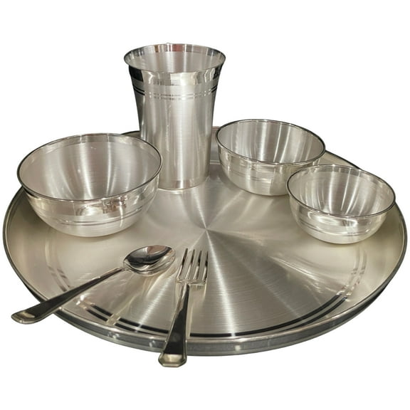 999 Pure Silver 11.0-Inch Hallmarked Exclusive Designer Heavy Western Plate Dinner Set - Set#04