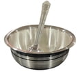 thumbnail image 1 of 999 Pure Silver 200ml Hallmarked Bowl & Spoon for Youth / Adults -4.0 inch Set#04, 1 of 9