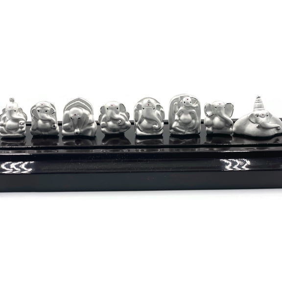 999 Pure Silver Astha Ganesha Murthi Idol / Statue (Figurine #33)