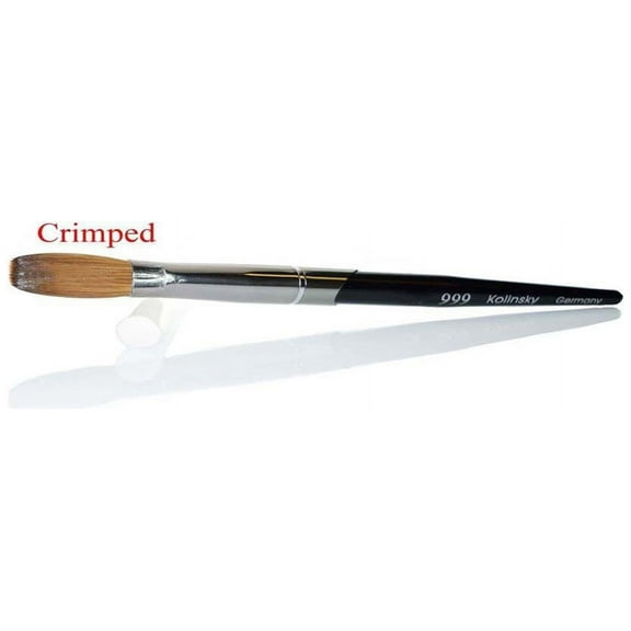 999 Titanium Handle - Kolinsky Acrylic Nail Brush For Manicure Powder (CRIMPED) - Size #12