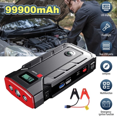 99900mAh Portable Car Jump Starter Booster Jumper Box Power Bank Battery Charger for 12V Cars Emergency Starter