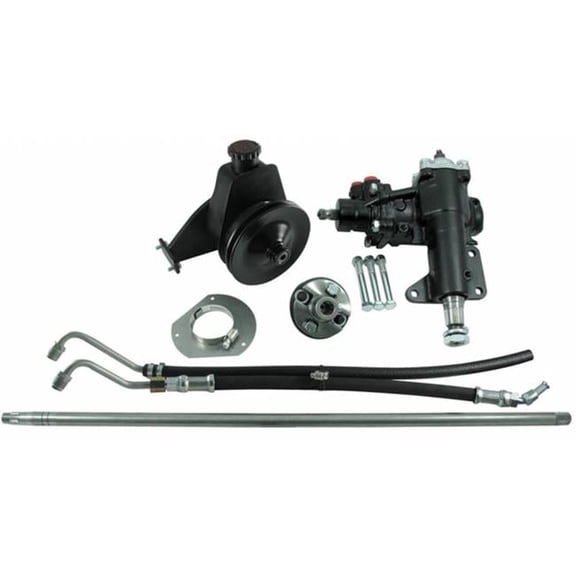999026 Power Steering Box 16 to 1 Ratio Brackets Joints Lines Pump Iron - Ford Inline-6