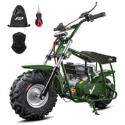 99CC 4-Stroke Gas Mini Dirt Bike for 13+, 28MPH Off-Road Mini Bike w/ Hydraulic Brakes, Front Suspension Fork, SUNF All-Terrain Tires, Headlight, Neck Gaiter & Tool Kit, 220LB Capacity - Green