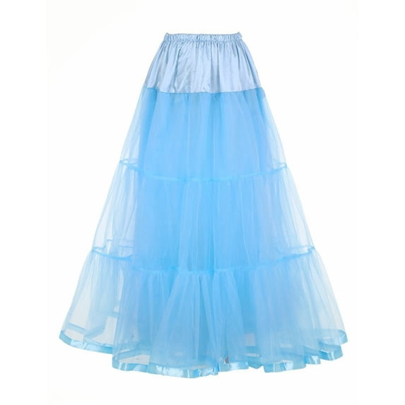 99CM Free Long Women's 50s Ankle Length Petticoats Wedding Petticoat Slips Crinoline Underskirt for Prom Evening Wedding Dresses