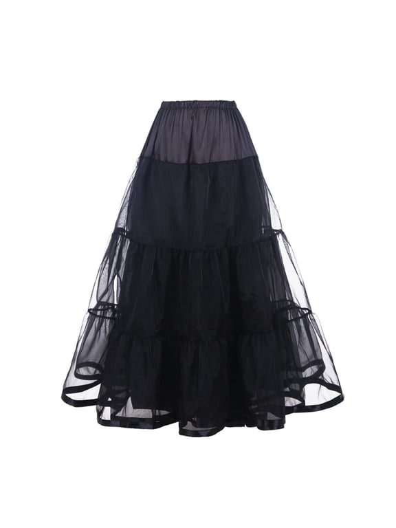 99CM Free Long Women's 50s Ankle Length Petticoats Wedding Petticoat Slips Crinoline Underskirt for Prom Evening Wedding Dresses