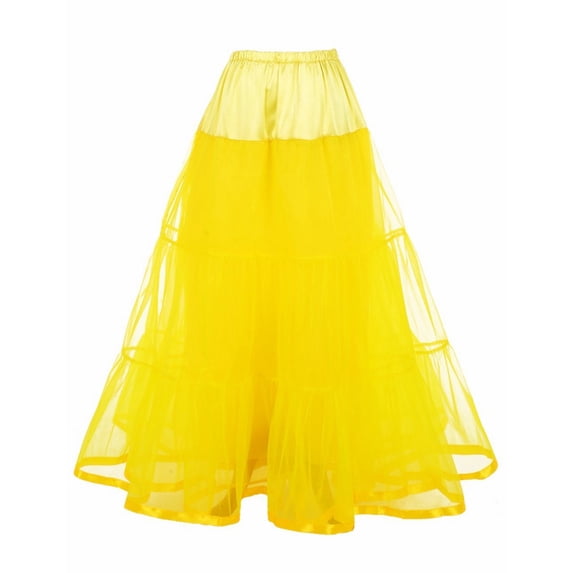 99CM Free Long Women's 50s Ankle Length Petticoats Wedding Petticoat Slips Crinoline Underskirt for Prom Evening Wedding Dresses