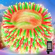 99FT 300 LED String Lights, Red/Green/Warm White Fairy Lights Plug in, 16 Modes Transparent Wire, 29V Low Voltage for Indoor Outdoor Christmas Wedding Party Decoration