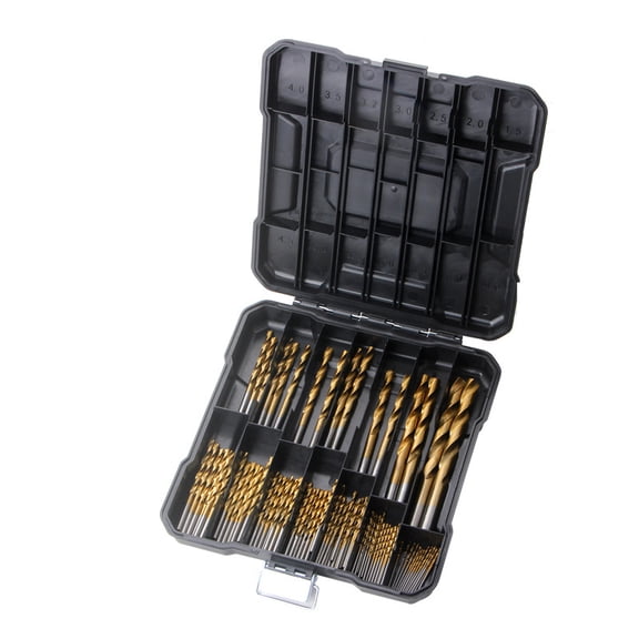 99PC twist drill cross-border iron box titanium-plated high-speed steel drill high-speed steel titanium-plated twist drill 99-piece drill bit