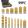 thumbnail image 1 of 99PCS 1.5-10mm Twist Drill High Speed Steel Titanium-plated Twist Drill Bit Steel Plate Drill Tapper Drill Bit Woodworking Tools, 1 of 12