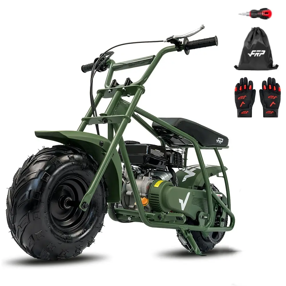 99cc 4-Stroke Gas Mini Bike for Ages 13+, Pull Start Mini Dirt Bike, Rear Disc Brake, Up to 28 MPH, 220 lb Capacity, All-Terrain Tires