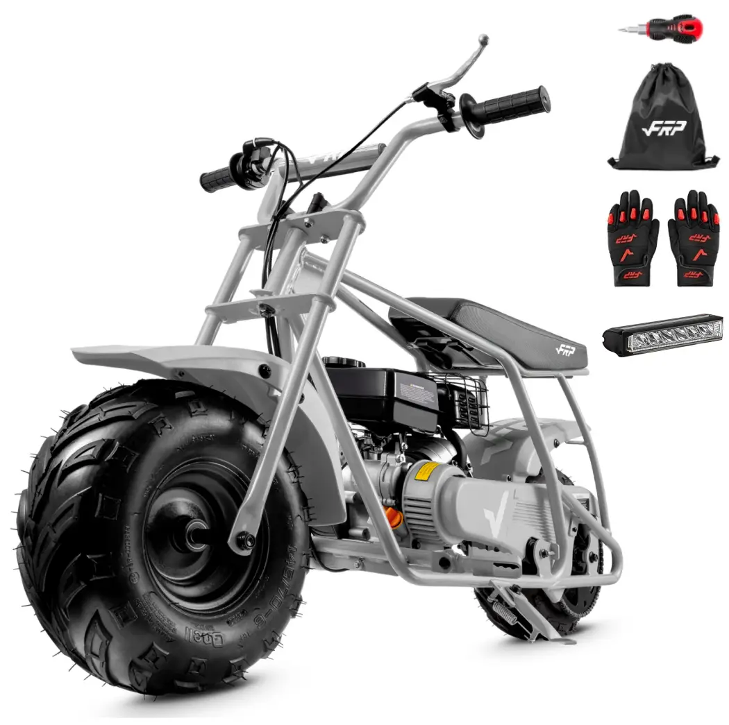 99cc 4-Stroke Gas Mini Bike for Ages 13+, Pull Start Mini Dirt Bike, Rear Disc Brake, Up to 28 MPH, 220 lb Capacity, All-Terrain Tires